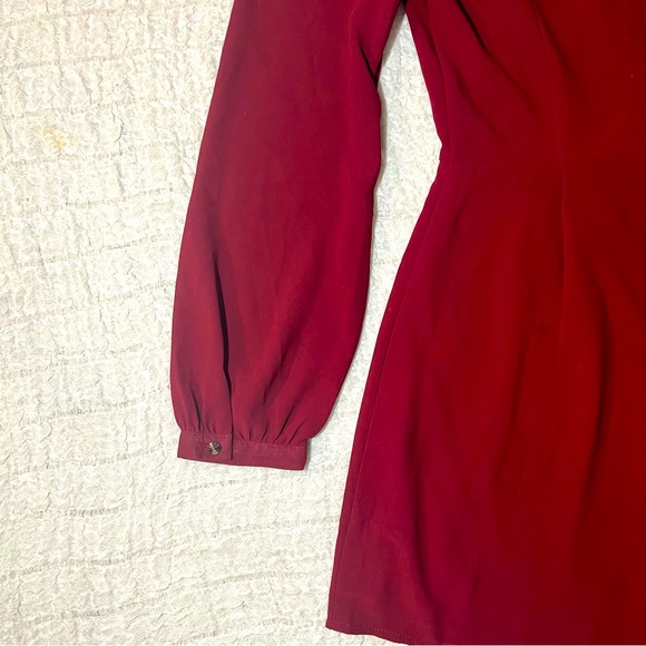 TOBI romper, long sheer sleeves, wine color, size S/P - Picture 5 of 6